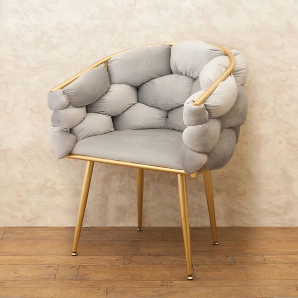 フラッフィーチェア マーヴェラス スツール イス ベルベット アルファベット文字 R 家具 腰掛 インテリア ライトグレー おしゃれ拍卖