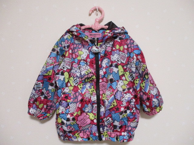 Ω ハローキティ Ω★90㎝★ 可愛いうらメッシュジャンパー 0328拍卖