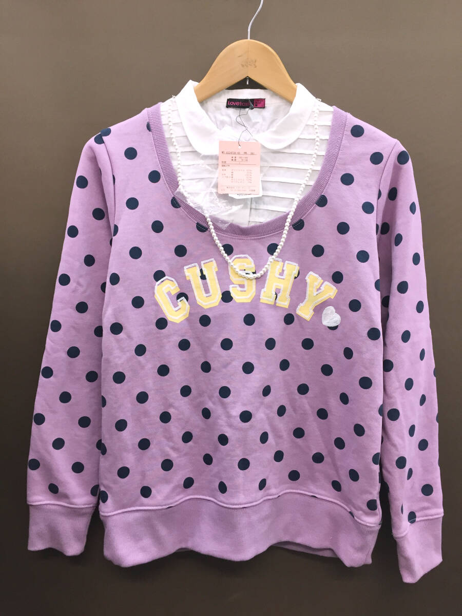 *。o♪新品未使用品【Lovetoxioラブトキシック】女の子用 ドット柄トレーナー*L拍卖