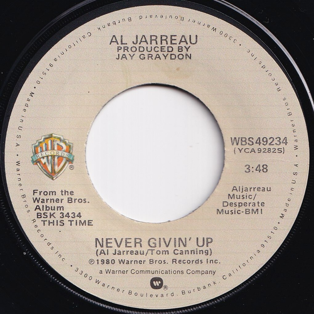 Al Jarreau Never Givin' Up / Distracted Warner Bros. US WBS 49234 210207 SOUL ソウル レコード 7インチ 45拍卖