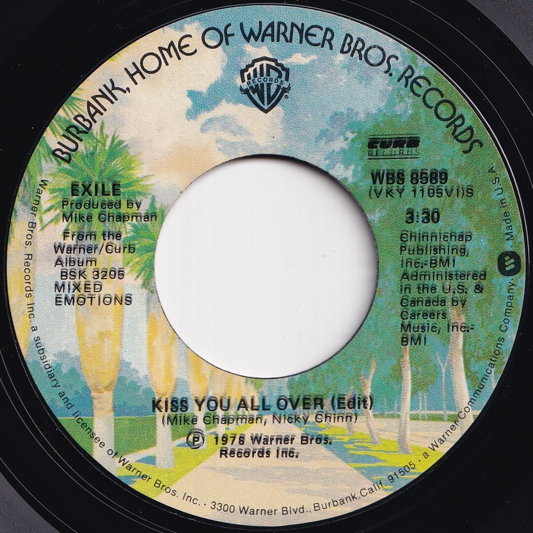 Exile Kiss You All Over (Edit) / Don't Do It Warner Bros. US WBS 8589 210342 ROCK POP ロック ポップ レコード 7インチ 45拍卖