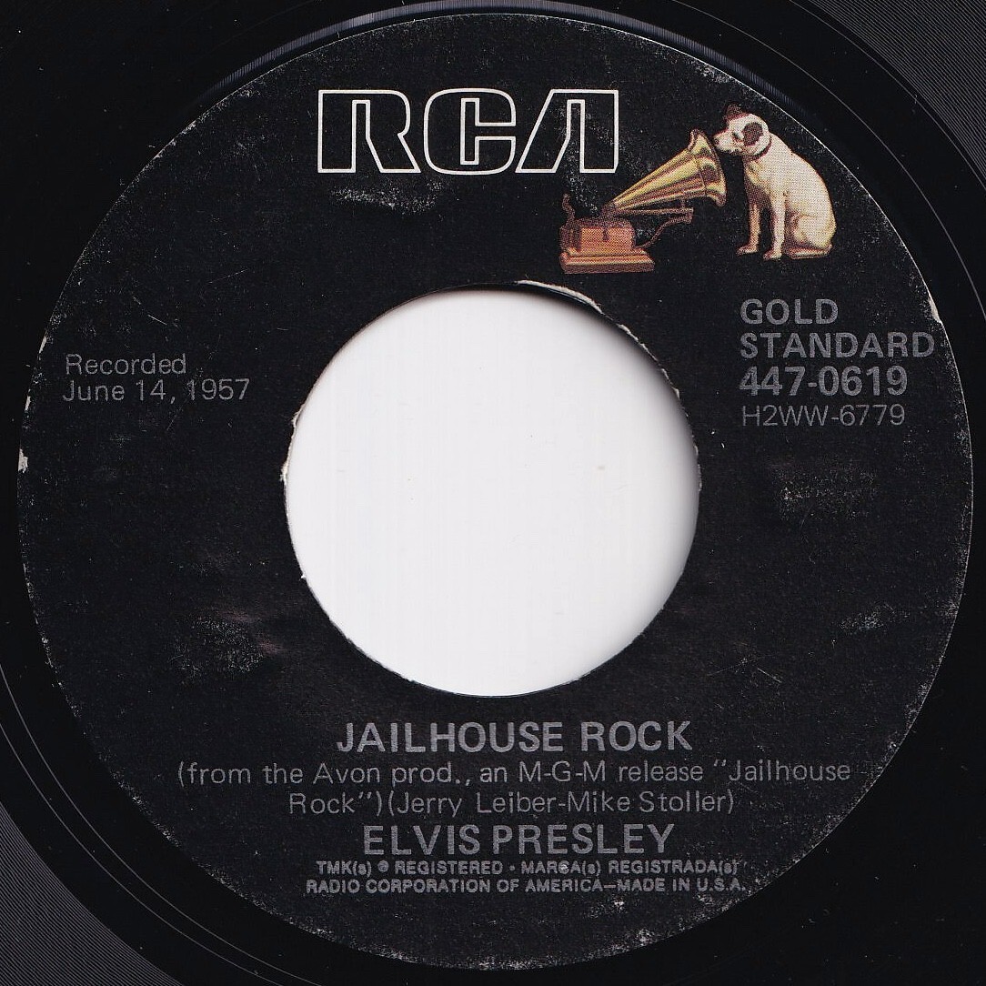 Elvis Presley Jailhouse Rock / Treat Me Nice RCA US 447-0619 209987 R&B R&R レコード 7インチ 45拍卖