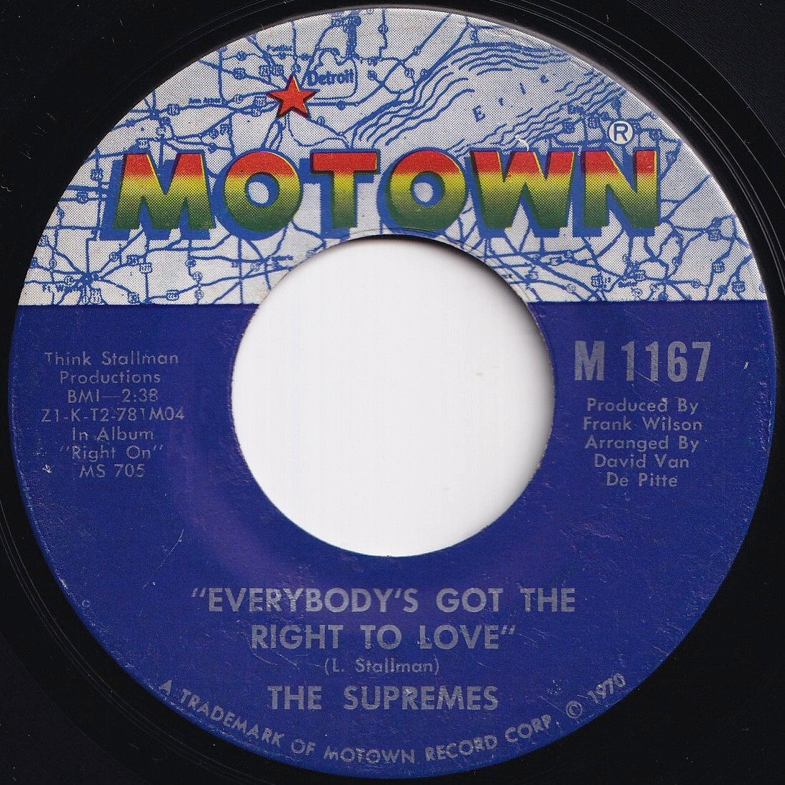 Supremes Everybody's Got The Right To Love / But I Love You More Motown US M 1167 210247 SOUL ソウル レコード 7インチ 45拍卖