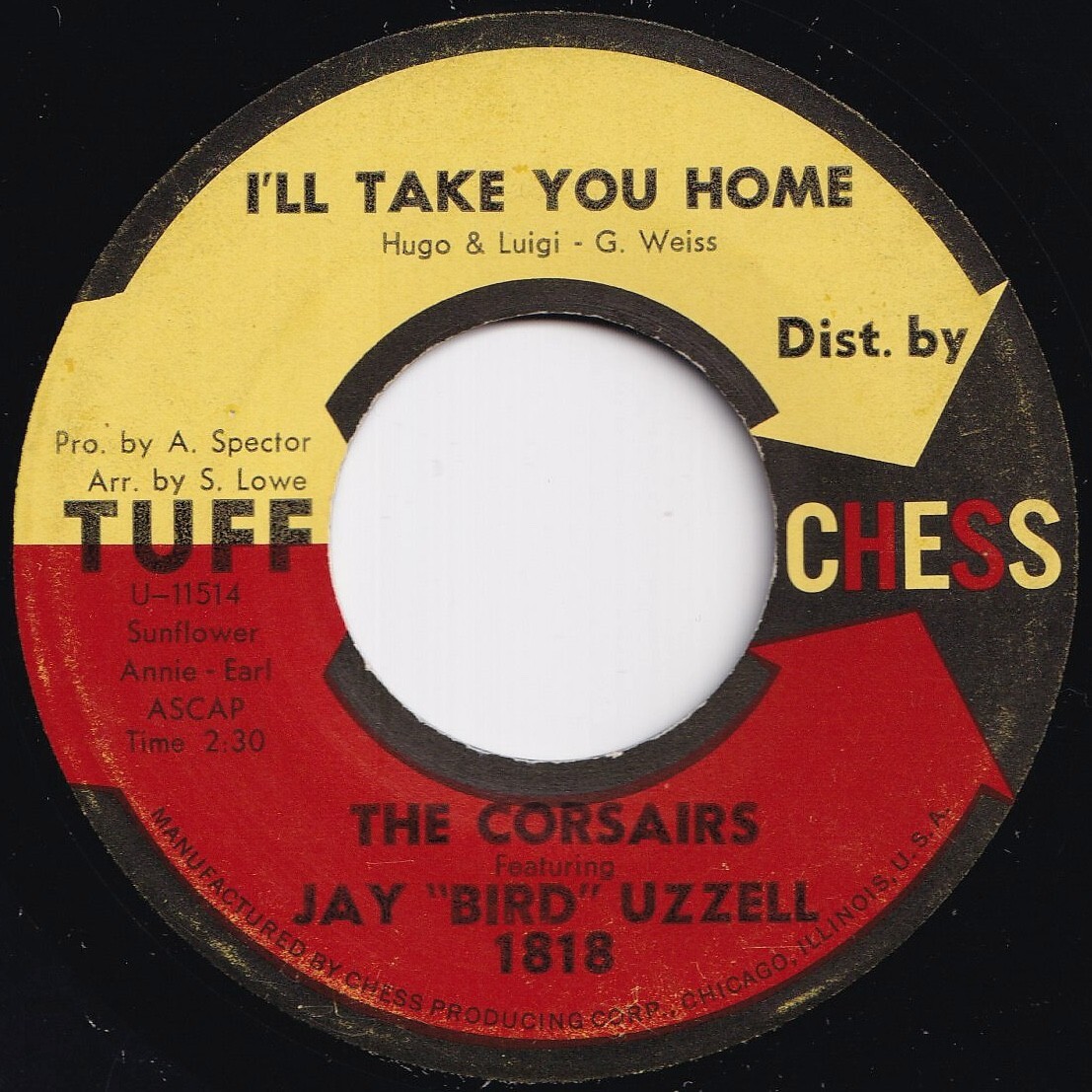Corsairs I'll Take You Home / Sittin' On Your Doorstep Tuff US 1818 209955 R&B R&R レコード 7インチ 45拍卖
