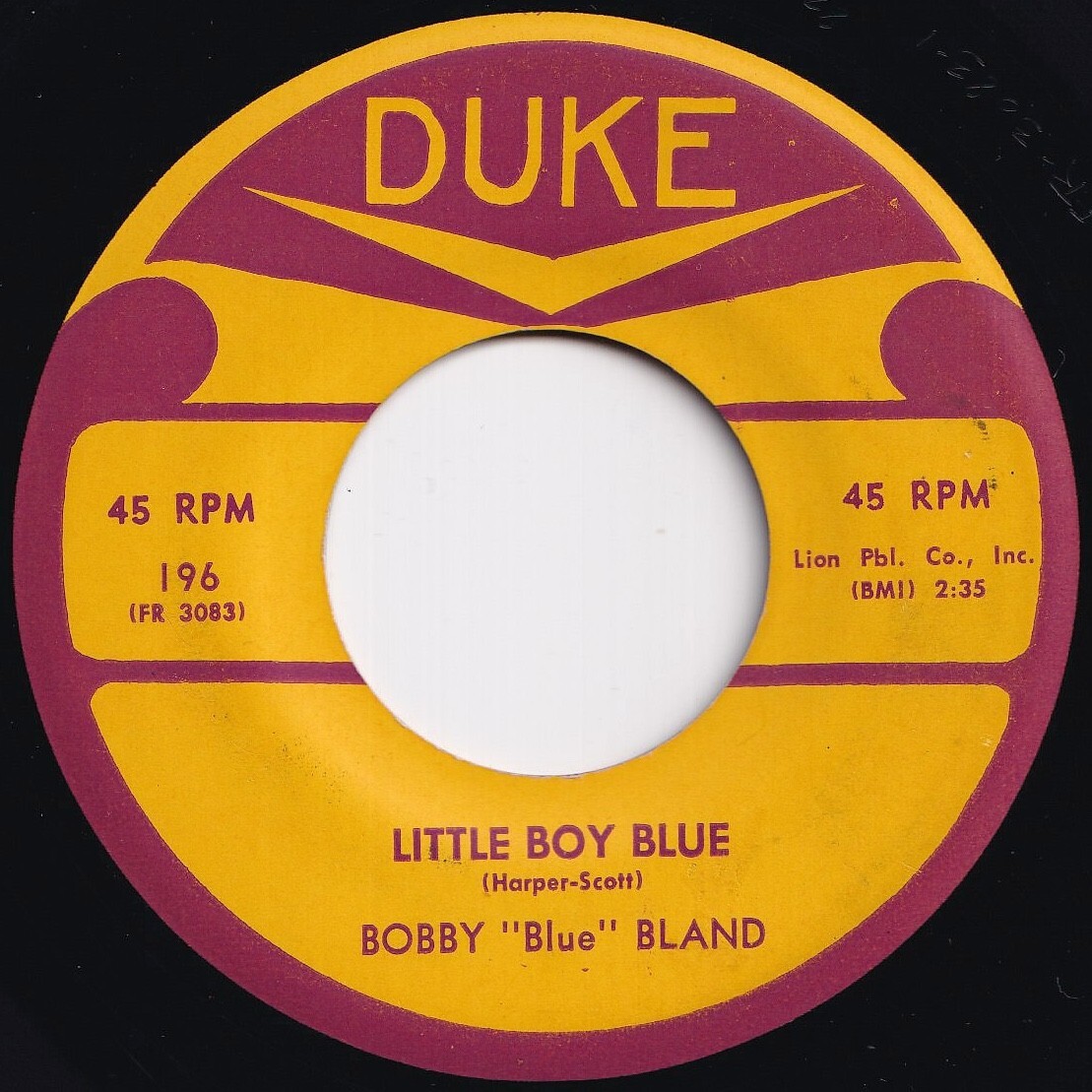 Bobby Blue Bland Little Boy Blue / Last Night Duke US 196 209948 BLUES ブルース レコード 7インチ 45拍卖