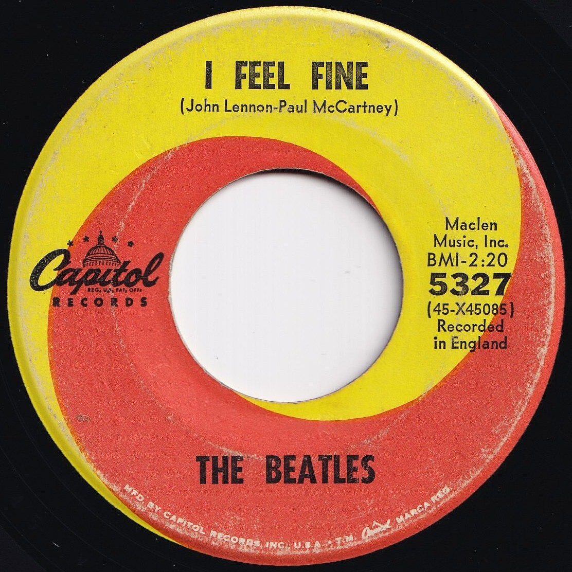 Beatles I Feel Fine / She's A Woman Capitol US 5327 210293 ROCK POP ロック ポップ レコード 7インチ 45拍卖