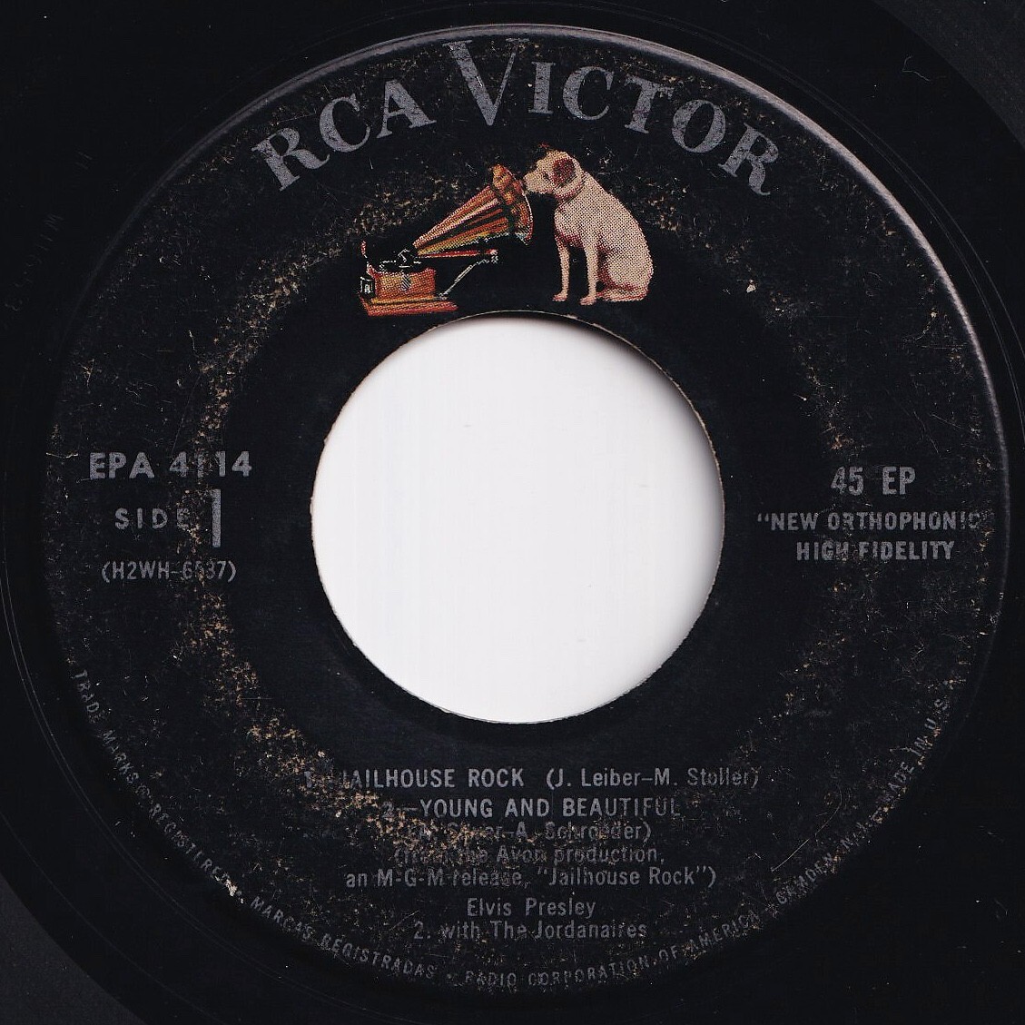 Elvis Presley Jailhouse Rock / Don't Leave Me Now RCA Victor US EPA 4114 210383 R&B R&R レコード 7インチ 45拍卖
