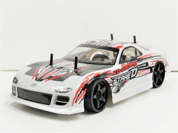 ☆ターボ機能・スペアボディー付☆ 2.4GHz 1/10 ドリフトラジコンカー マツダ RX-7 FD3S タイプ 白2【塗装済み完成品・フルセット】拍卖