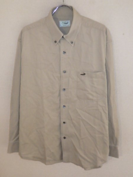 z7742Crocodile★クロコダイル★長袖ボタンダウンシャツ★サイズL★ベージュ★人気★送料格安拍卖