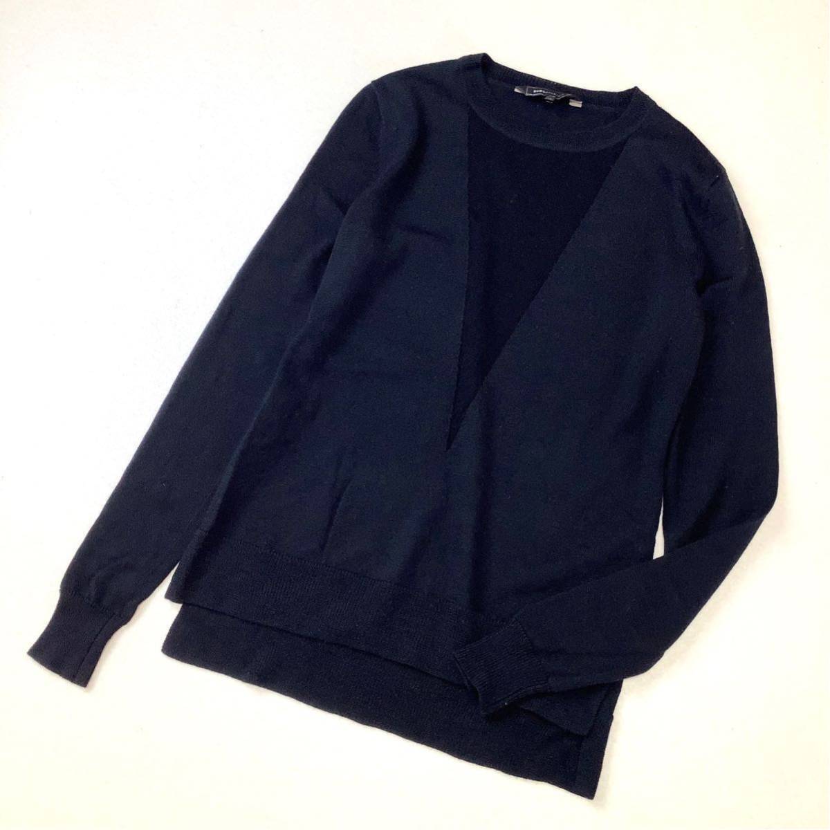 良品 BCBG MAXAZRIA ビーシービージーマックスマックスアズリア デザインニット セーター レディース XSサイズ 大きめサイズ感 ブラック拍卖