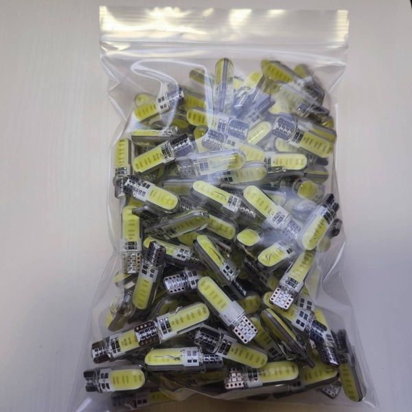 100個セット T10 COB LED ホワイト キャンセラー内蔵 ウェッジ球 スモール ポジション ルームランプ ナンバー灯 /c12拍卖
