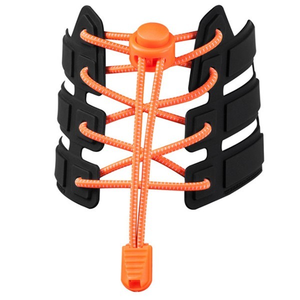 靴ひも 結ばない 靴紐 ほどけない くつひも 伸縮 ゴム 伸びる靴紐 脱ぎ履き ワンタッチ 楽々 大人 子供 レースロック(蛍光オレンジ)拍卖