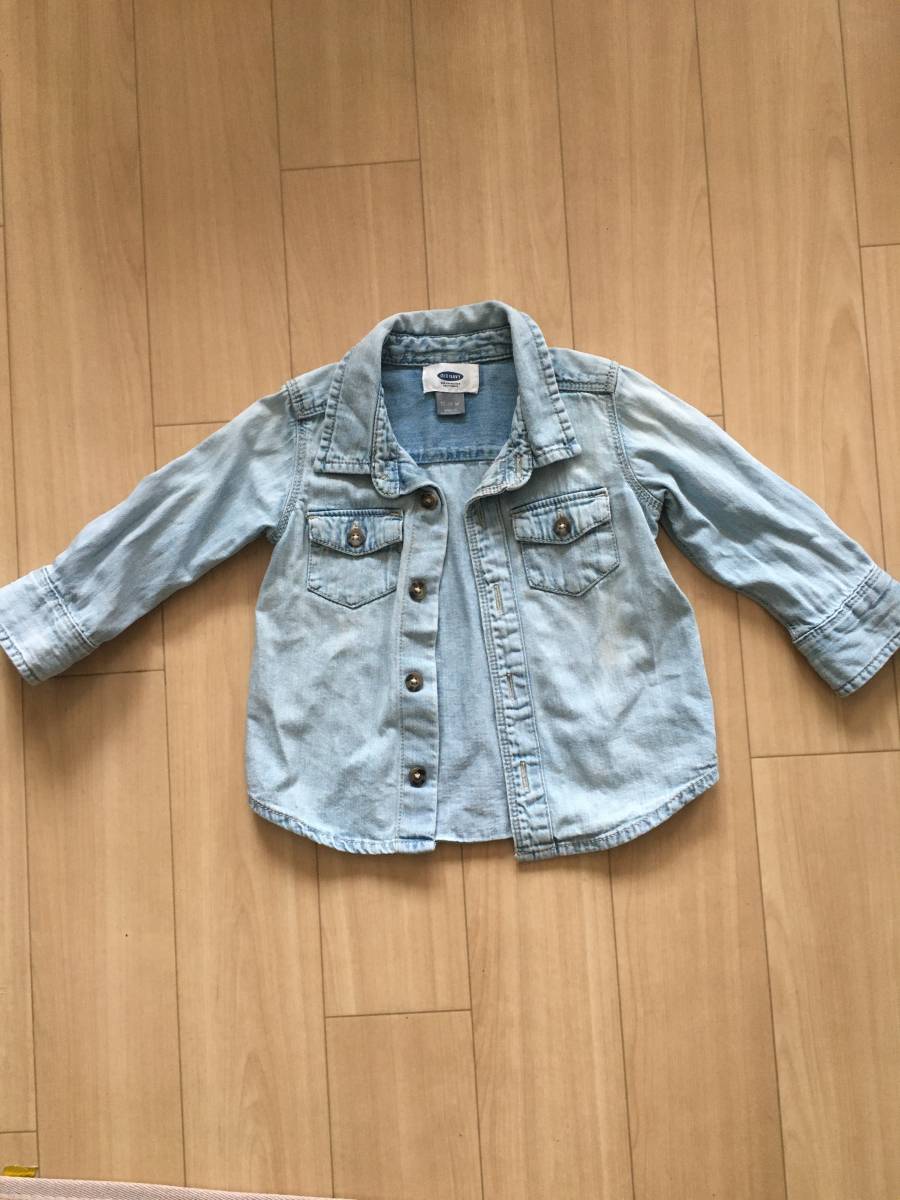 OLD NAVY オールドネイビー 長袖 デニムシャツ 80㎝ ダンガリー 12-18M拍卖