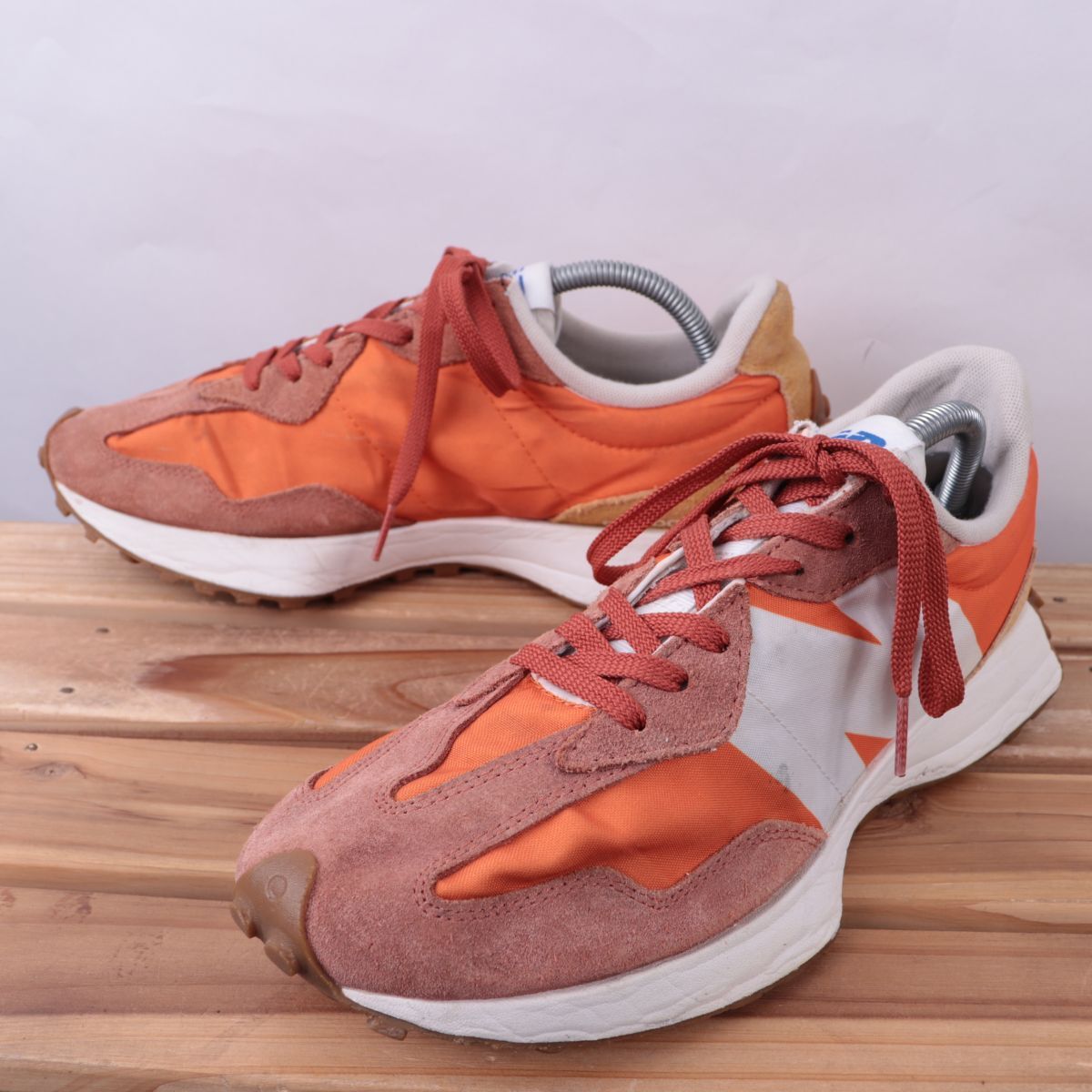 z8351【MS327CLA】ニューバランス US10 28.0cm/オレンジ 白 ホワイト系 newbalance メンズ スニーカー 中古拍卖