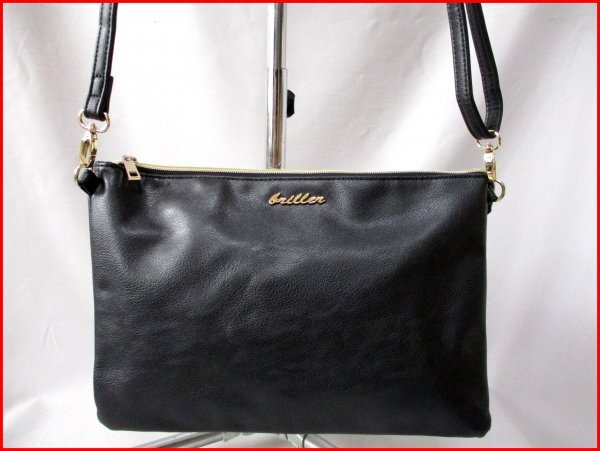briller/ブリエ◇2way ショルダー・クラッチバッグ BK×IV 斜め掛け W34cm拍卖