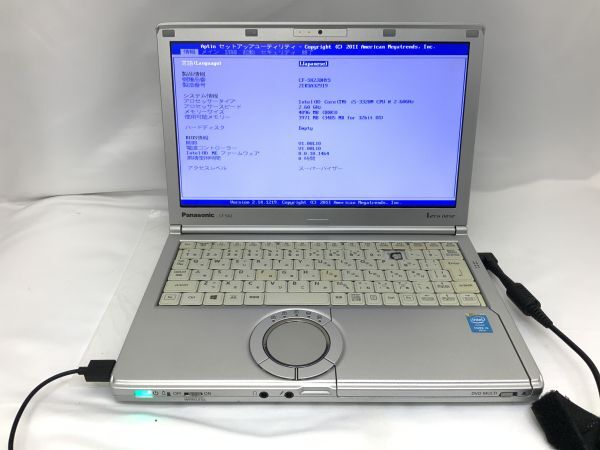 ■Panasonic Let’s note CF-SX2JDHYS■Core i5-3320M@2.60GHz/メモリ4GB/HDDなし/パナソニックノートパソコン【J727】拍卖