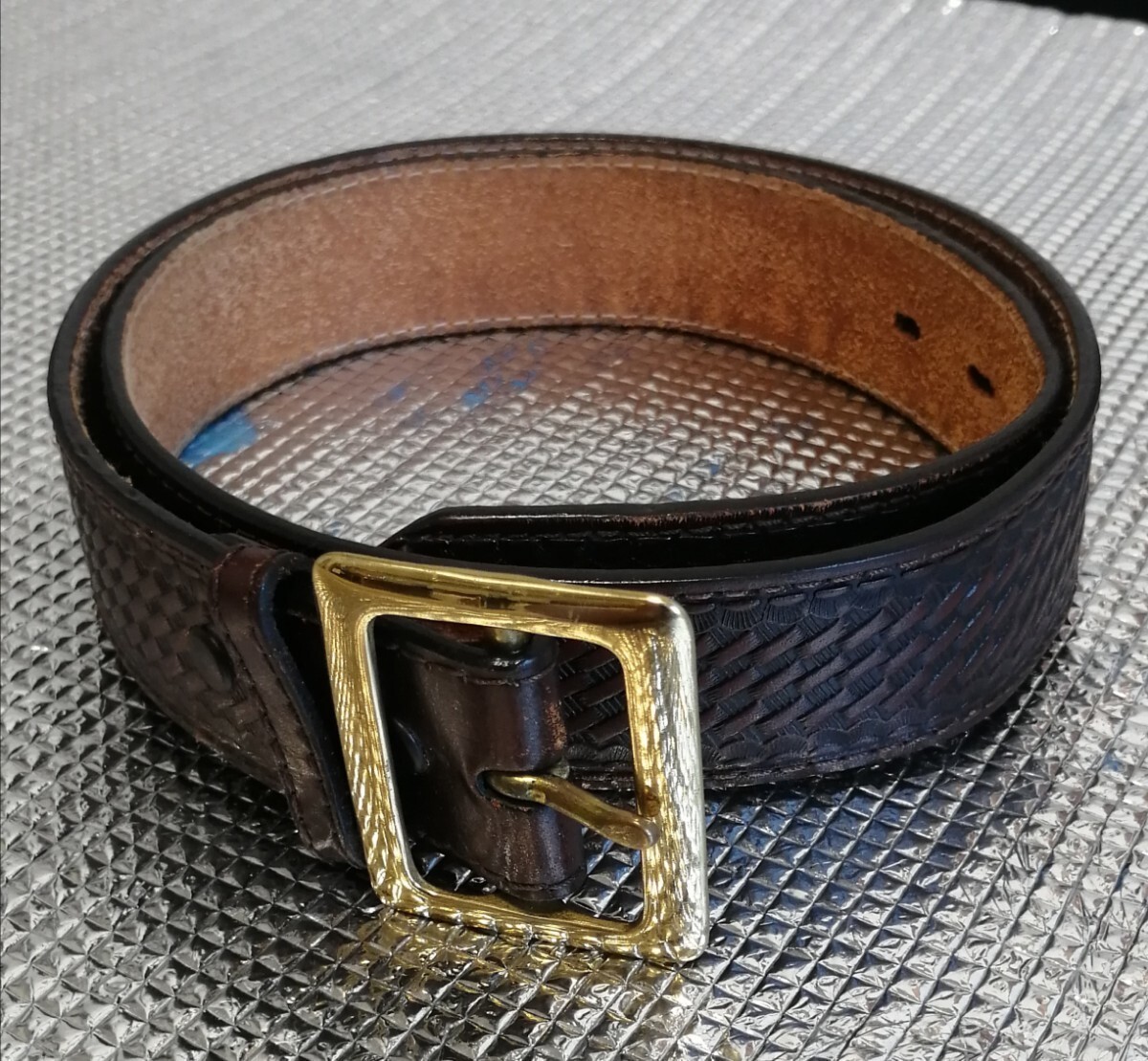 送料込 NOCONA ノコナ ウエスタンベルト レザーベルト ブラウン 革ベルト バックル取外し可能 106cm拍卖