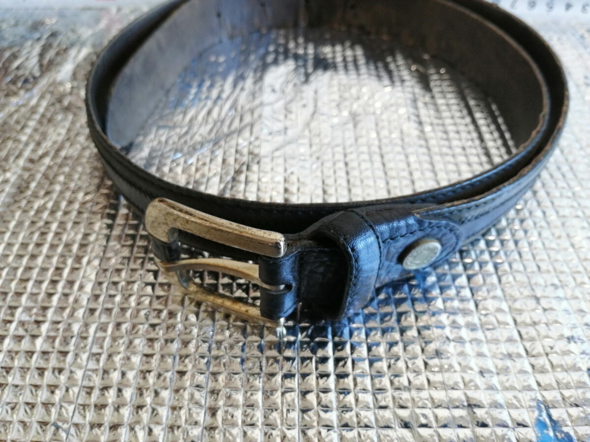 送料込 renoma ベルト レザー 黒色 104cm レノマ拍卖