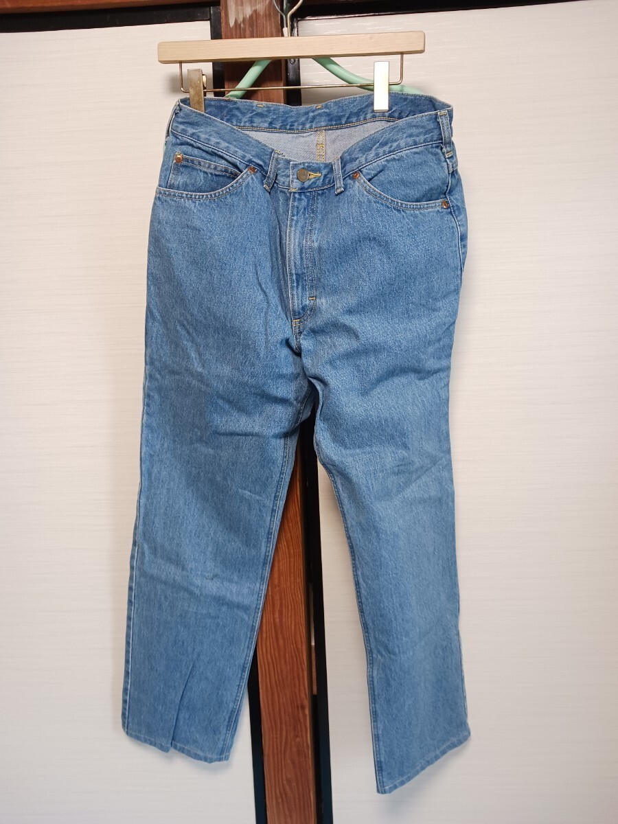52 Lee RIDERS 9203 デニムパンツ ジッパーフライ ジーンズ ジーパン メンズ 34×32 リー ライダース 日本製 希少 廃盤 牛革パッチ 古着拍卖
