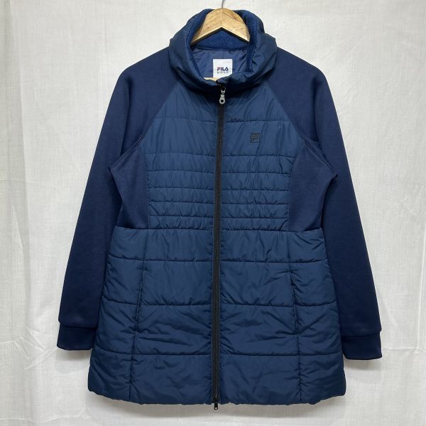 FILA フィラ GOLF ゴルフ ロング スリーブ 長袖 中綿 フル ジップ アップ ジャケット L スポーツ トレーニング ウェア 紺 ネイビー b21003拍卖