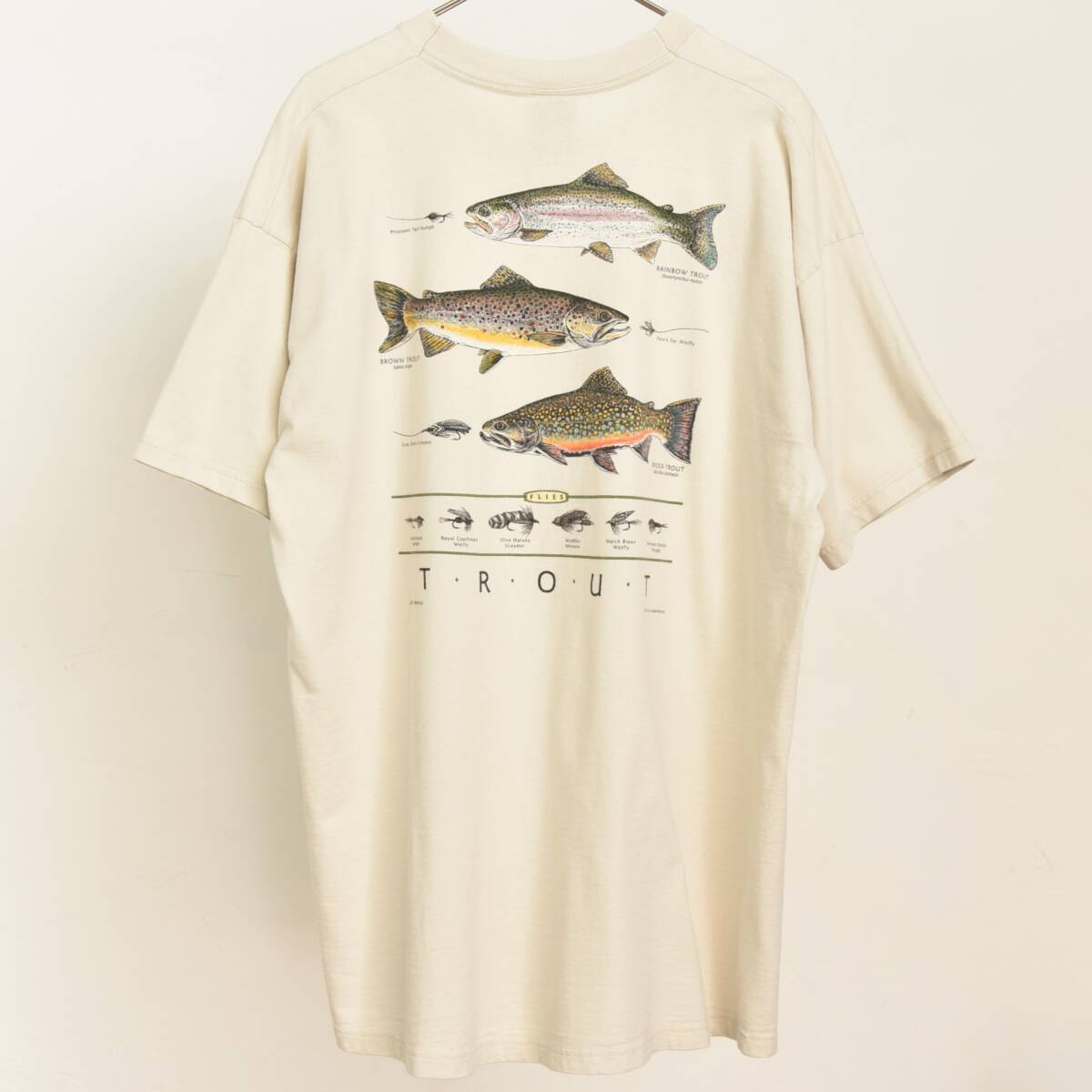 レア! 良好! 90s USA製 L.L.Bean LIBERTY GRAPHICS フライフィッシング Tシャツ 筆記体 ヴィンテージ ハンティング拍卖