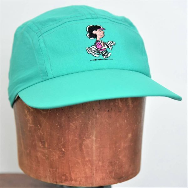 デッドストック 80s 90s USA製 PEANUTS ルーシー 5パネル キャップ ビンテージ スヌーピー アウトドア キャンプ拍卖