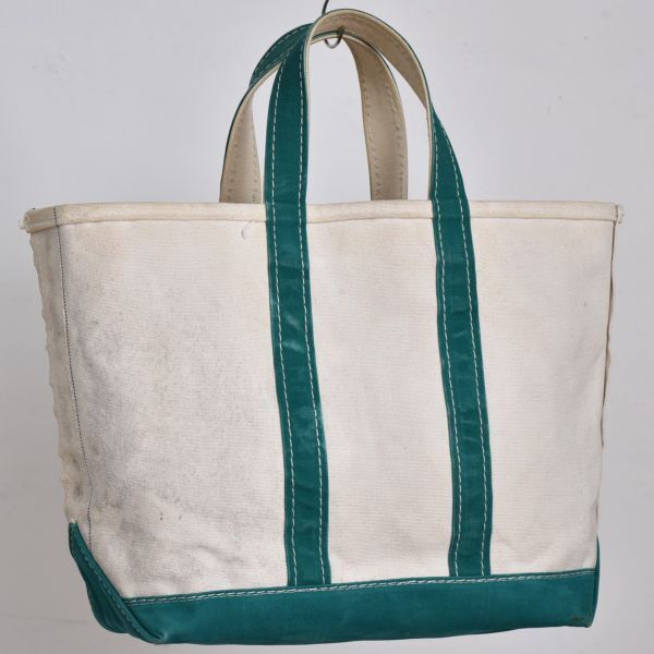 1本ガイドライン! 良好! 80s L.L.Bean ギザタグ BOAT & TOTE トートバッグ ヴィンテージ キャンバス グリーン アウトドア拍卖