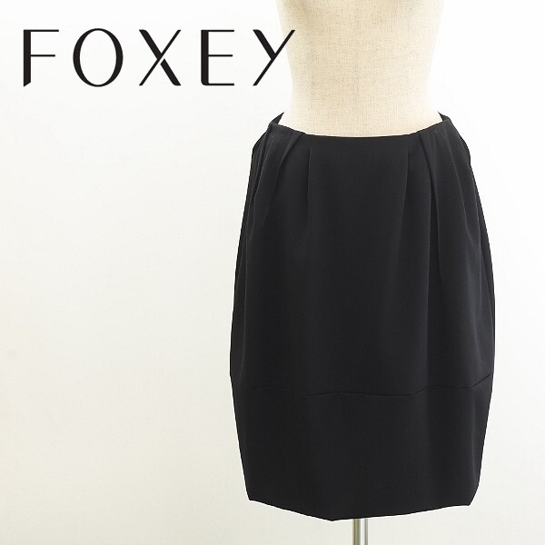 ◆FOXEY BOUTIQUE フォクシー ブティック タック コクーン スカート 黒 ブラック 40拍卖