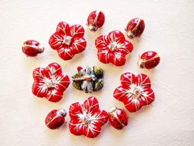 2H 真っ赤なハイビスカスと虫たち セット拍卖