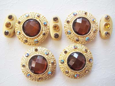 2H マットゴールド×ダークトパーズ アールデコラウンドセット拍卖