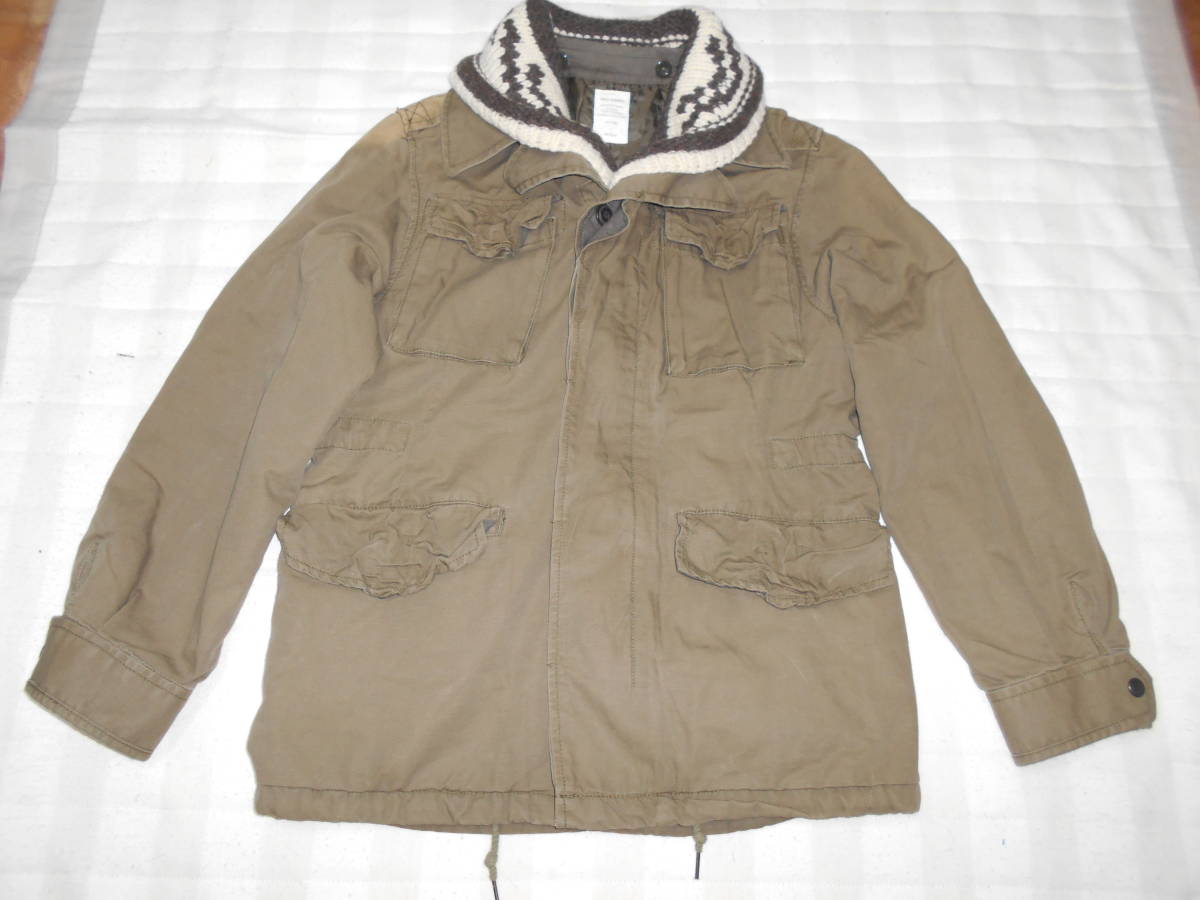 ★BUCK NUMBER no.BN-3416003 アーミージャケット&カウチン襟&キルティングライナージャケット★カーキsizeM★拍卖