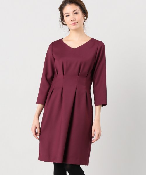 La TOTALITE ウエストタックFF Vネックワンピース★トータリテ ベイクルーズ拍卖