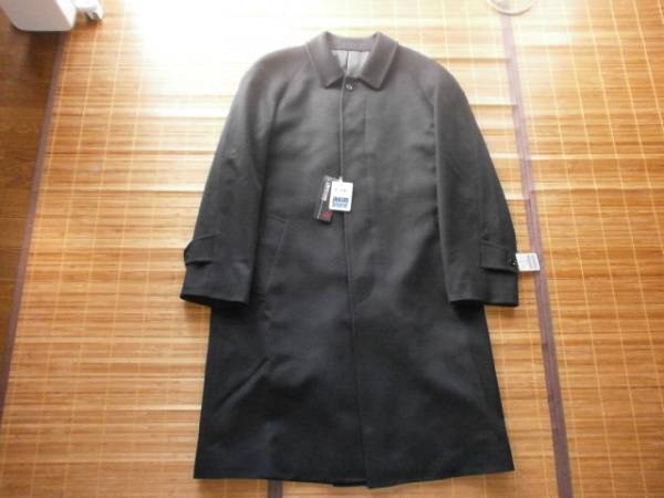 【新品】6.8万円 カシミヤ混 撥水加工 ネイビー メンズ ステンカラーオーバーコート A6⑪拍卖