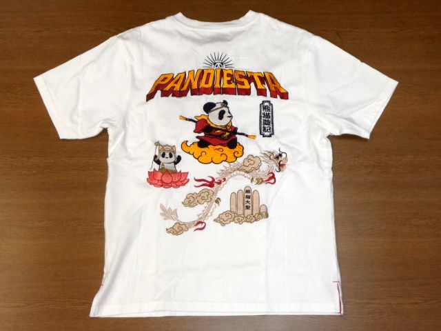 錦 PANDIESTA JAPAN 熊猫 遊記 パンダ[白Mサイズ/パンディエスタ ジャパン 588205 刺繍 半袖 Tシャツ 和柄/熊猫西遊記 孫悟空 三蔵法師 拍卖