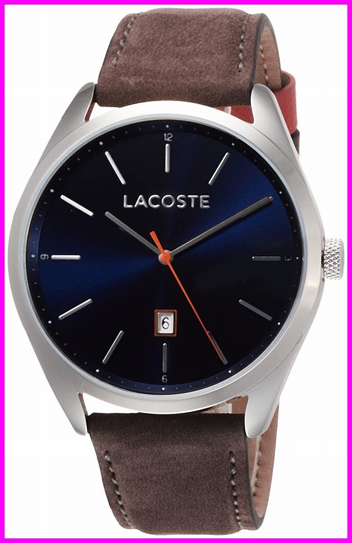 【ラコステ Lacoste 】 クオーツ シルバーケース ブルー文字盤 スエード 2010910 腕時計拍卖