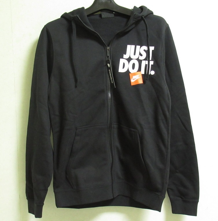 NIKE JDI スウェット ジップ パーカー 黒 M ナイキ JUST DO IT フーディ BOX ブラック オレンジ AR2519-010拍卖