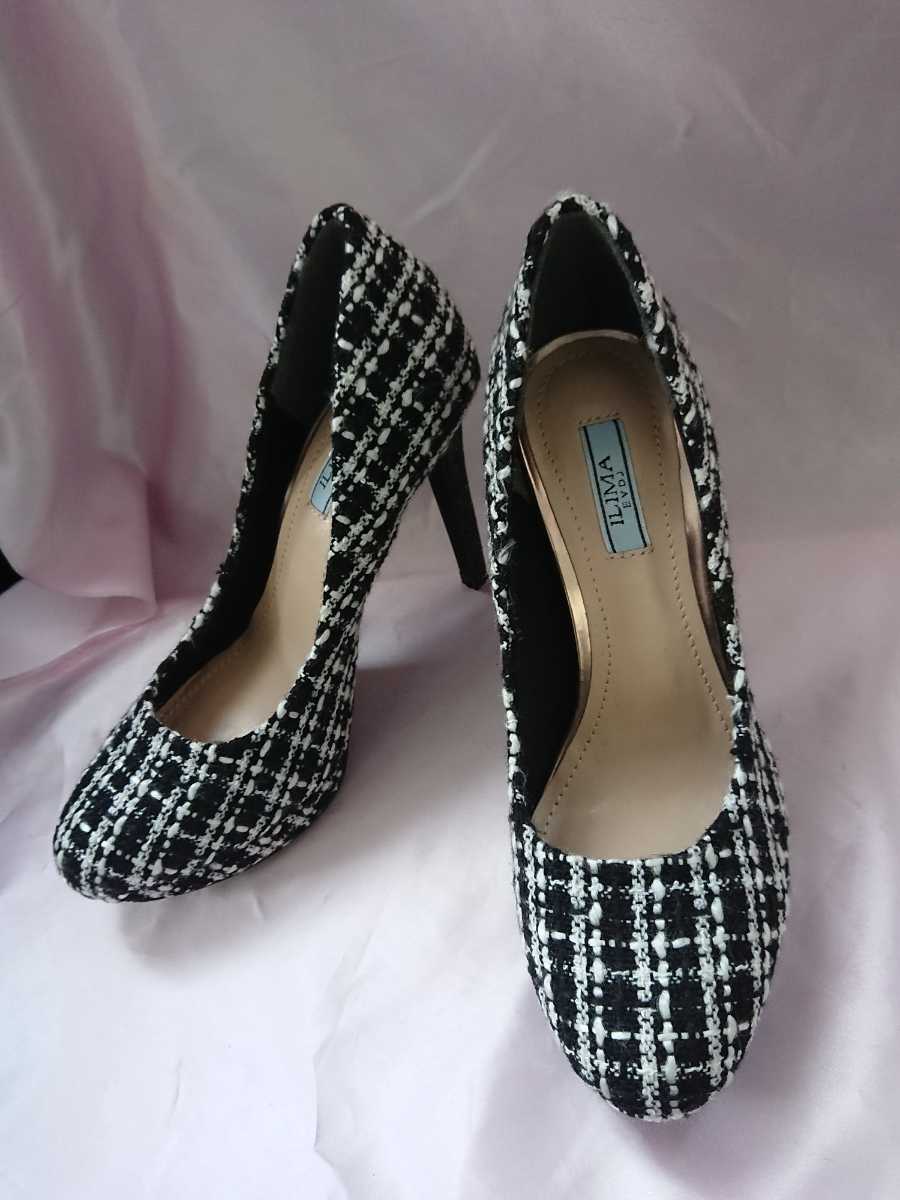 新品【22cm】ILIMA ヒールラメ ラウンド・トゥパンプス◇イーボル イリマ拍卖