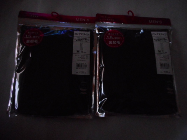☆新品 ロング丈タイツ M 2枚(裏起毛)黒 ☆拍卖