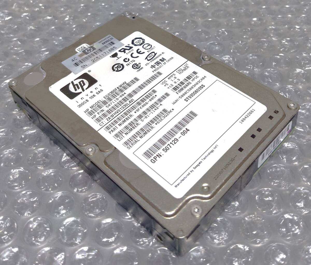 【中古パーツ】 2.5インチ HP EG0300FAWHV 300GB 10K SAS HDD 正常品 1台■SAS2912拍卖