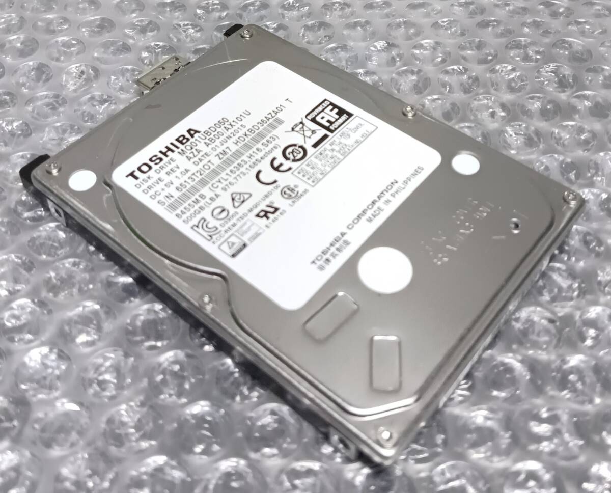 【中古パーツ】 2.5インチ TOSHIBA MQ01UBD050 500GB USB3.0 Type-B接続 HDD 正常品 1台■SAS2978拍卖