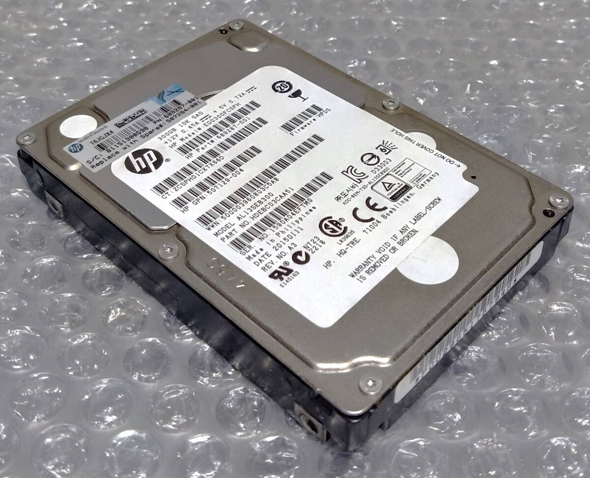 【中古パーツ】 2.5インチ HP AL13SEB300 300GB 10K SAS HDD 正常品 1台■SAS2913拍卖
