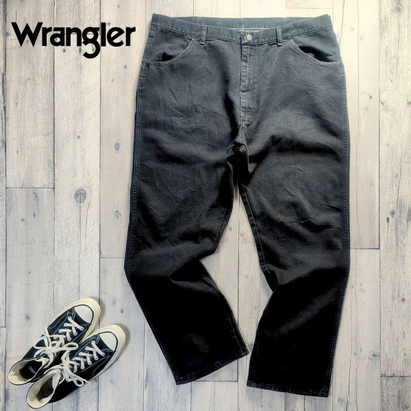 BIG size W42☆Wrangler ラングラー☆AUTHENTIC ブラック ストレッチ デニム S2175拍卖