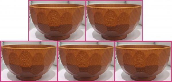 【お椀 木目調 亀甲 汁椀 5個 日本製】★薄茶(11cm)★レンジ・食器洗浄機対応 No17e1-0809 食器 おわん 小丼 小丼ぶり拍卖