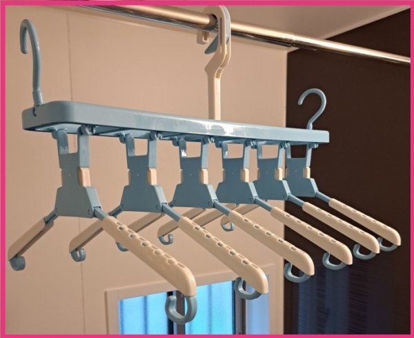 【送料無料 6連 ハンガー】ワンタッチ取り込み セッター/サイドフック付 時短ハンガー 洗濯 ハンガー 物干し 肩幅調整 縦横兼用:お得橋本拍卖
