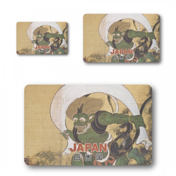 日本製 浮世絵 ステッカー 3点セット 四角 風神 ヘアライン マット 新品 日本の美しさ お土産 プレゼント おしゃれ シンプル 和柄 着物拍卖