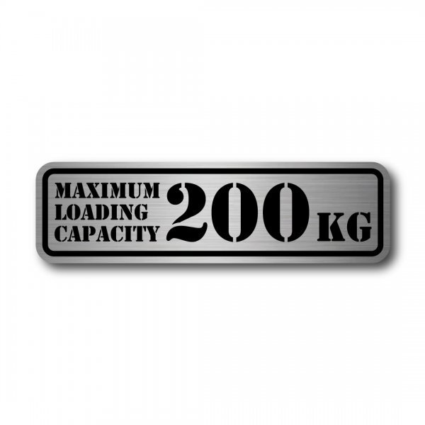 最大積載量 ヘアラインシルバー ステンシル文字 200kg 英語 ステッカー 新品 国内生産 マット ラミネート 軽自動車 普通車 オシャレ拍卖