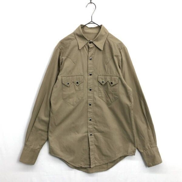 KZ7903★Rockmount : USA製 ウエスタンシャツ★S★ベージュ系 ロックマウント拍卖