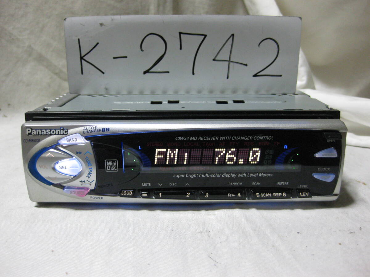 K-2742 Panasonic パナソニック CQ-MR5000D AUX 1Dサイズ MDデッキ 故障品拍卖