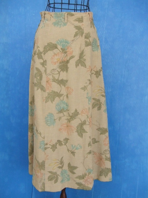 【お買得】★CORDIER/コルディア★ロングスカート 花柄/ベージュ サイズ40 裏地あり 日本製拍卖
