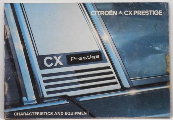 CITROEN CX PRESTIGE 1976 OWNERS MANUAL拍卖